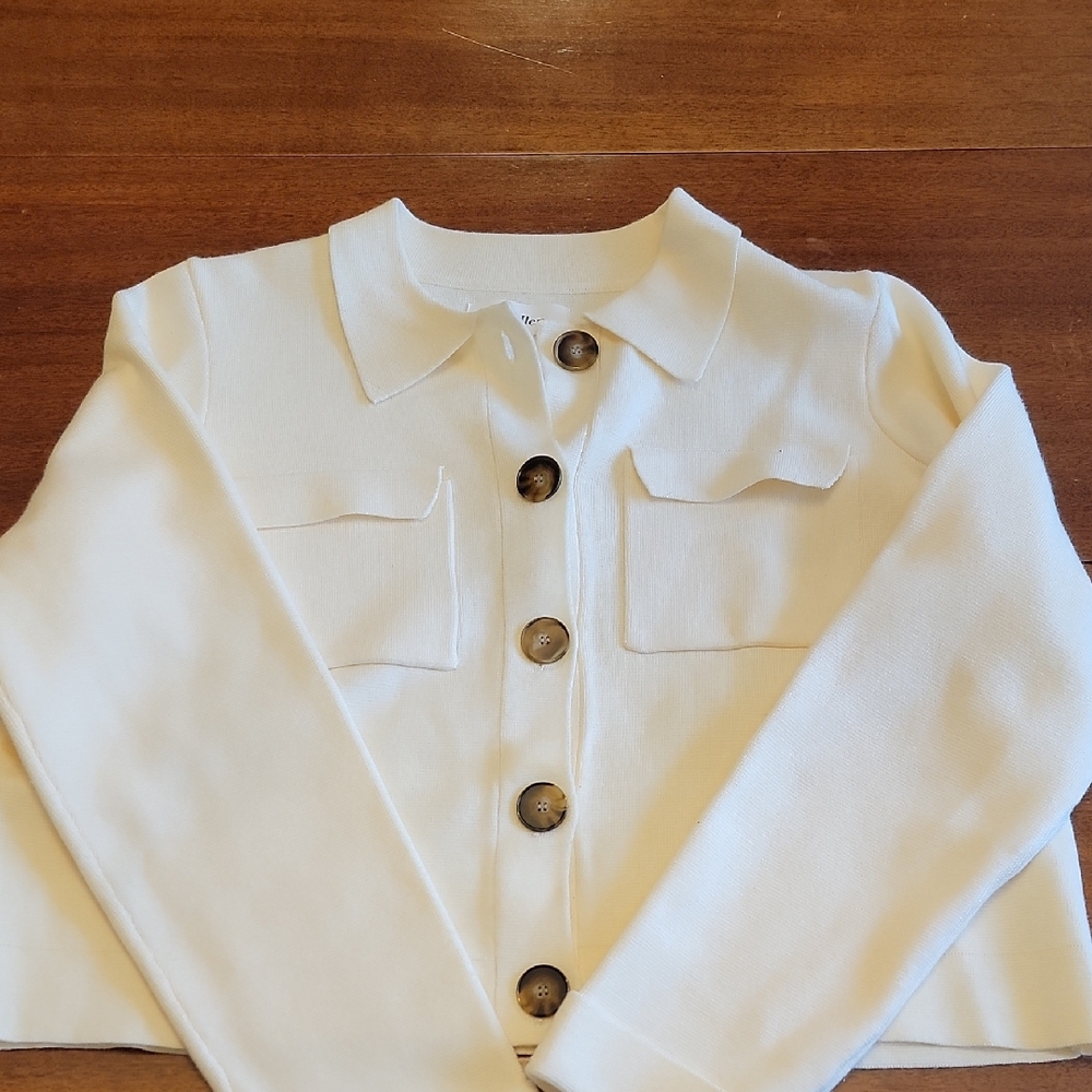 Cream Button-Up Cardigan